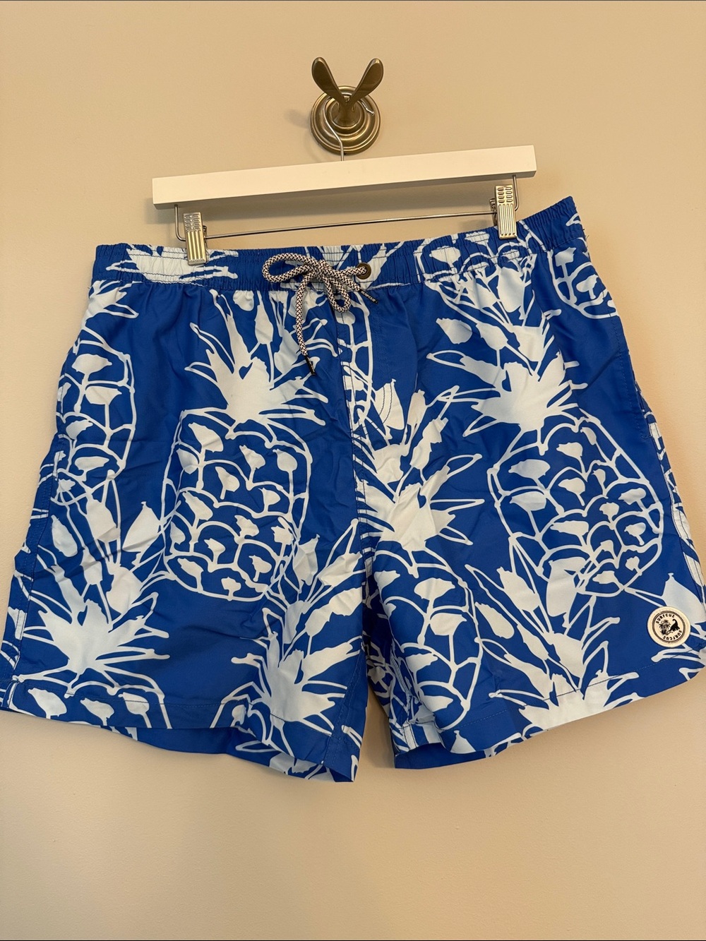 NWT Men's Blue Pineapple Print Swim Trunks